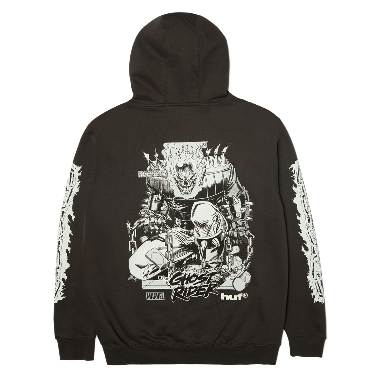 HUF x Marvel Ghost Rider Hoodie - Washed Black image 2