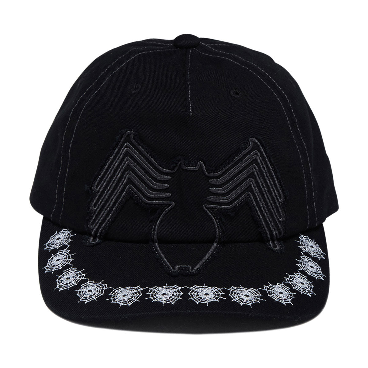 HUF x Spiderman Venom Washed Snapback Hat - Washed Black image 5