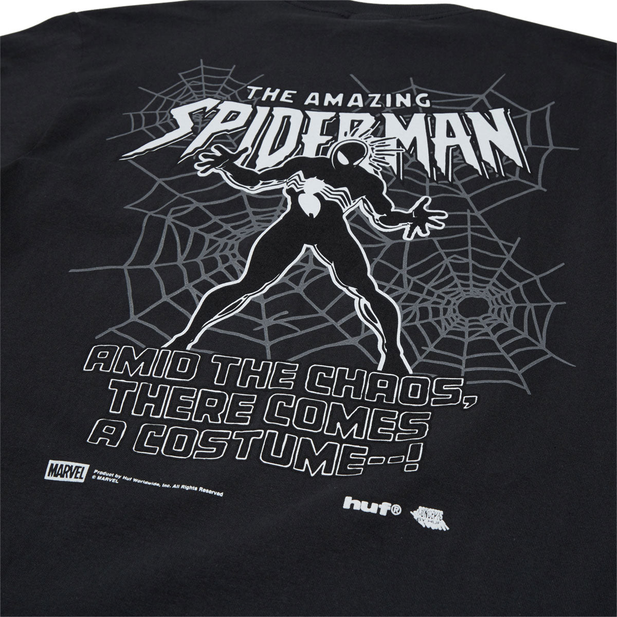 HUF x Spiderman Secret Wars Washed T-Shirt - Washed Black image 4