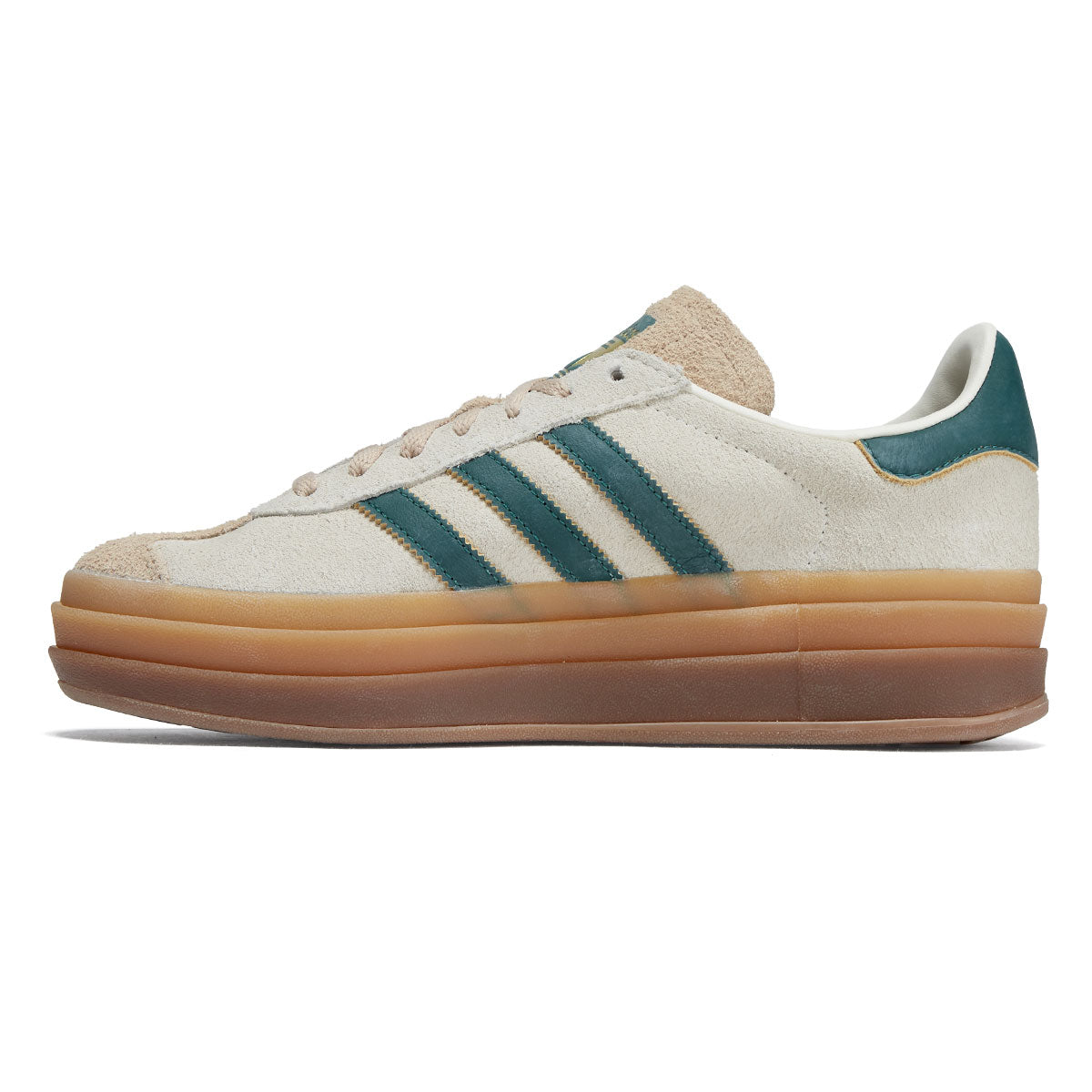 Adidas Womens Gazelle Bold Shoes - Core White/Core Green/Magic Beige image 2