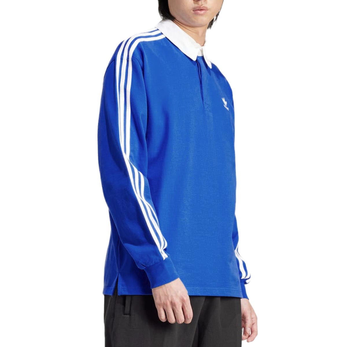 Adidas Adicolor Long Sleeve Rugby Polo Shirt - Blue image 2