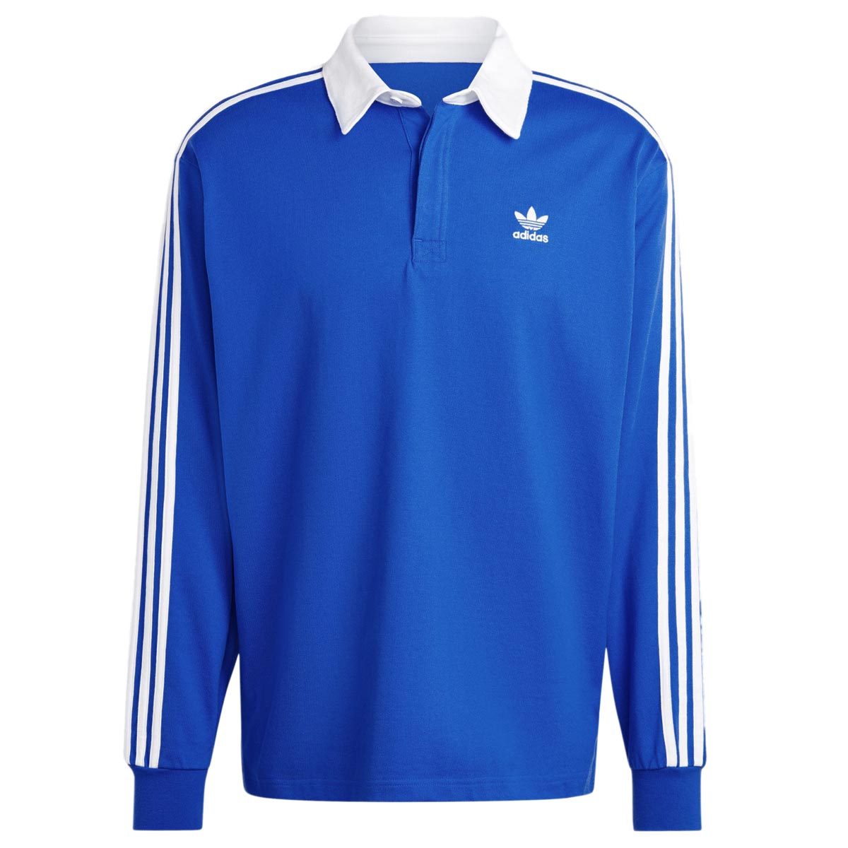 Adidas Adicolor Long Sleeve Rugby Polo Shirt - Blue image 4
