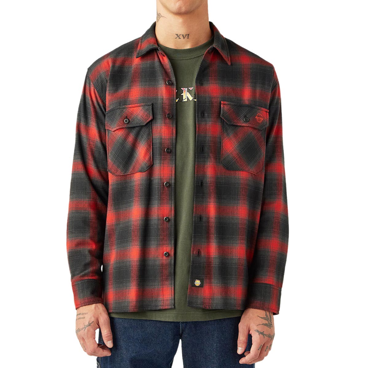 Dickies x Spitfire Flannel Shirt - Red Ochre image 1