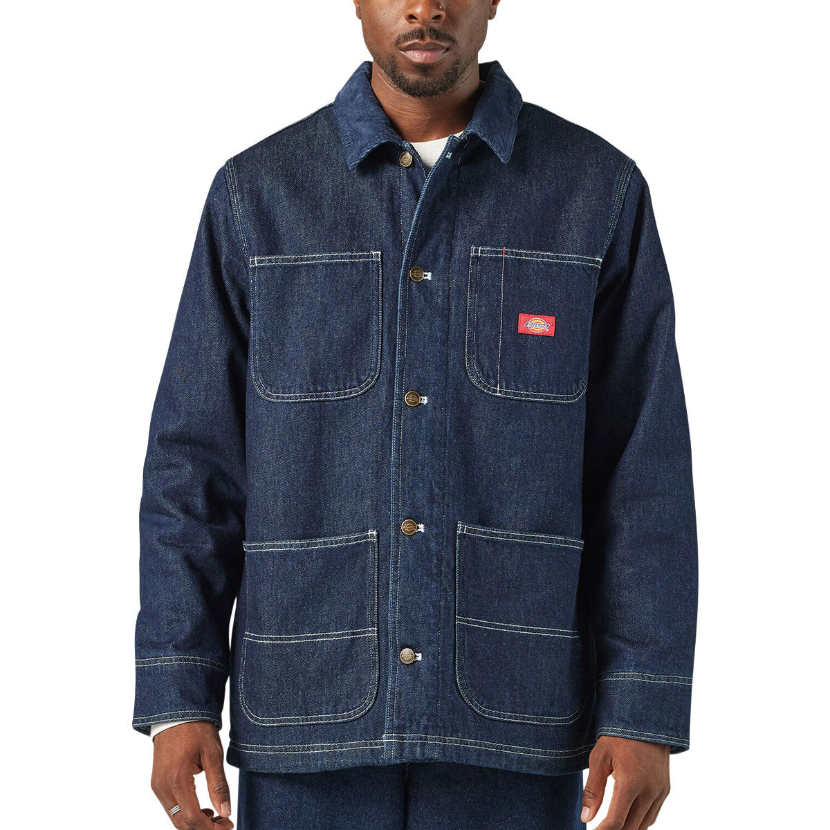 Dickies Denim Blanket Lined Chore Jacket - Rinsed Indigo Blue image 1