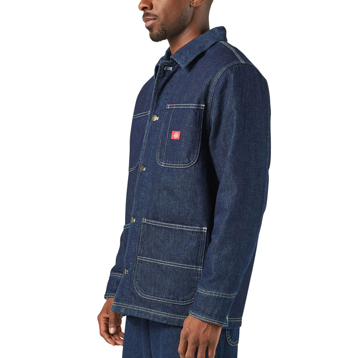 Dickies Denim Blanket Lined Chore Jacket - Rinsed Indigo Blue image 3