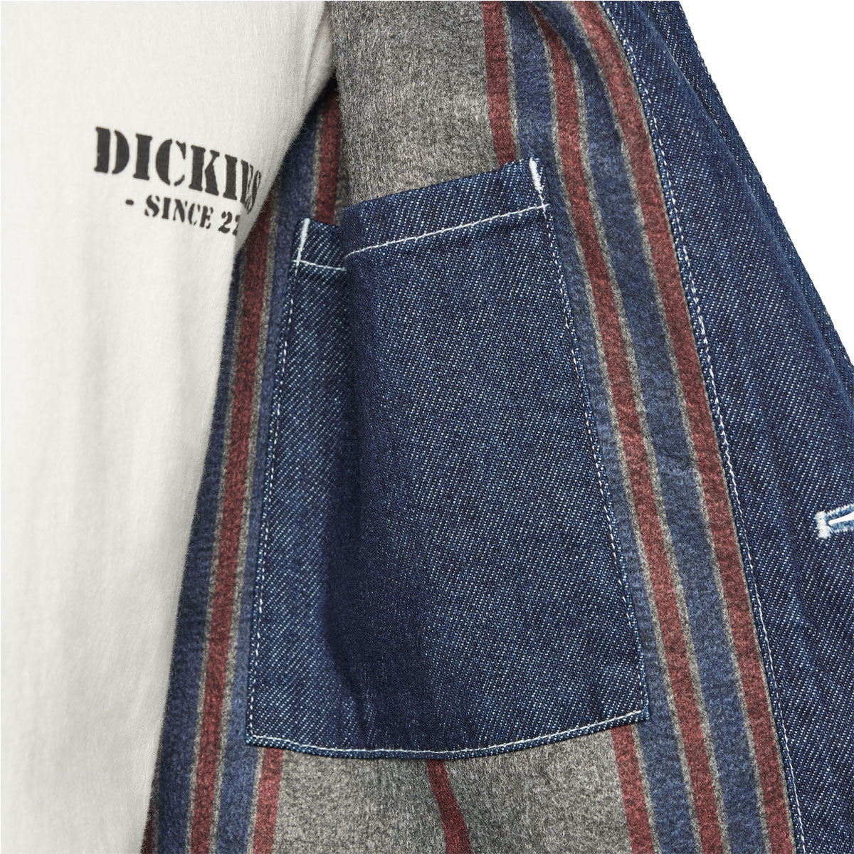 Dickies Denim Blanket Lined Chore Jacket - Rinsed Indigo Blue image 4