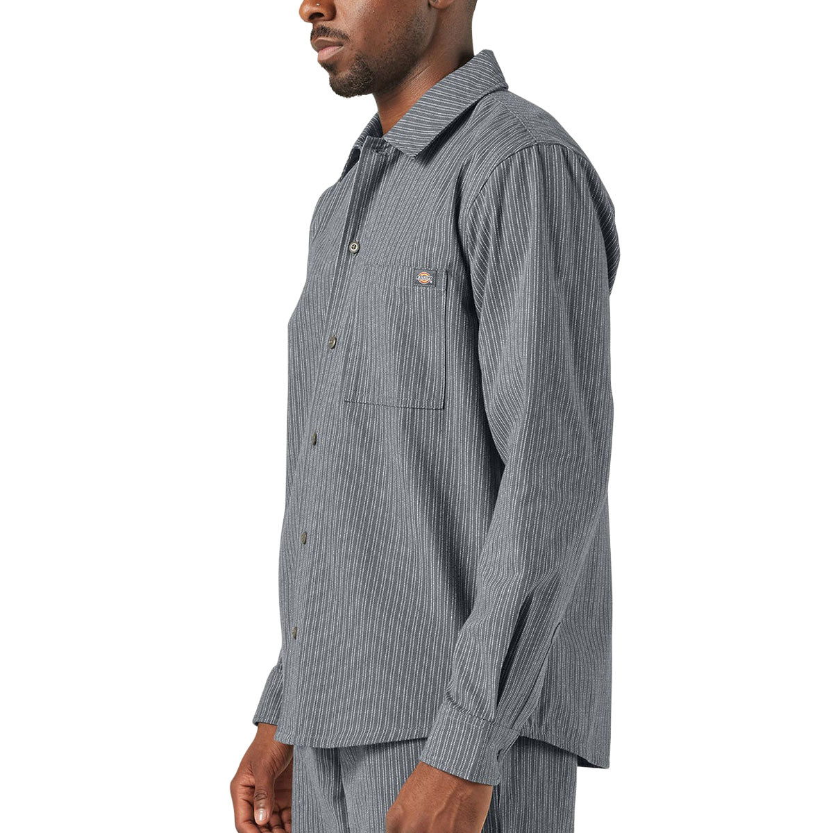 Dickies Lima Pinstripe Long Sleeve Shirt - Charcoal image 3