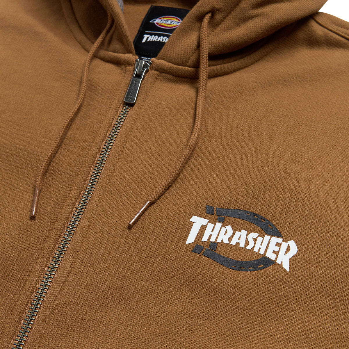Dickies x Thrasher Zip Up Hoodie - Brown Duck image 2