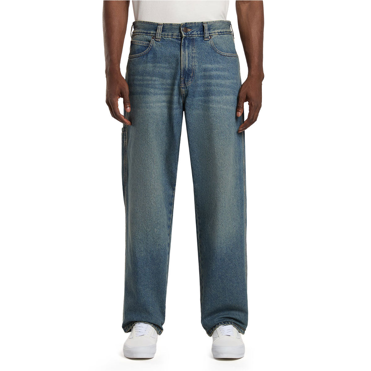 Dickies Baggy Tapered Work Jeans - Khaki Tinited Blue image 1