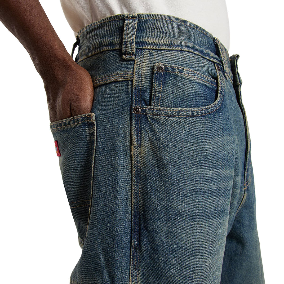 Dickies Baggy Tapered Work Jeans - Khaki Tinited Blue image 4