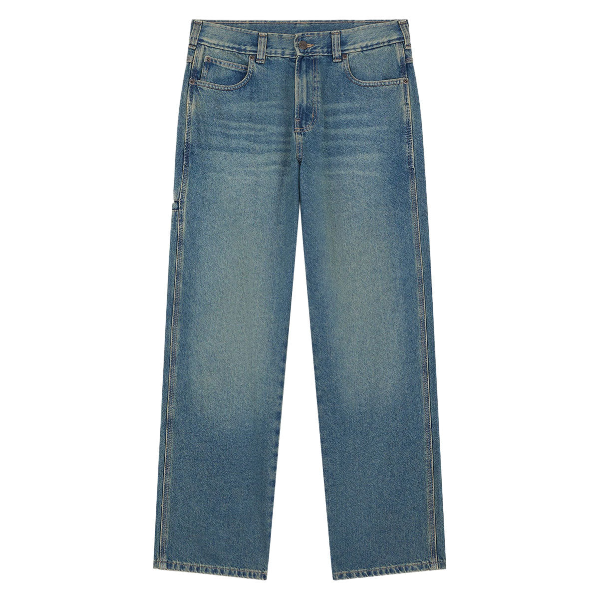 Dickies Baggy Tapered Work Jeans - Khaki Tinited Blue image 5