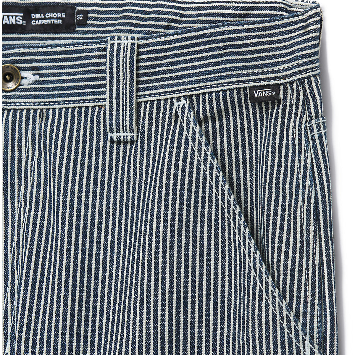 Vans Drill Chore Loose Tapered Carp Hickory Stripe Pants - Indigo image 4