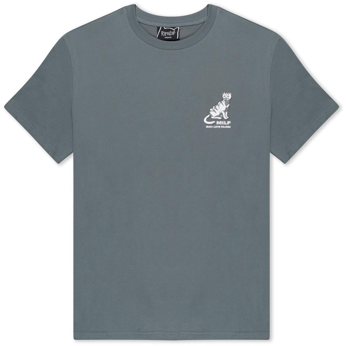 RIPNDIP Man I Love Felines T-Shirt - Charcoal image 2