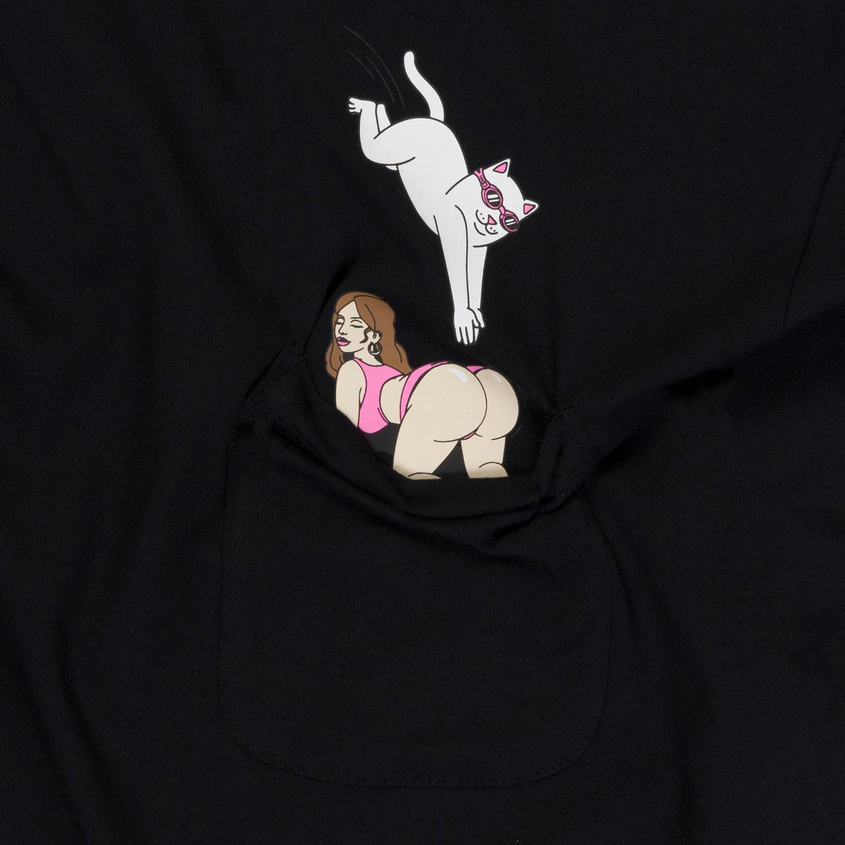 RIPNDIP Jumpin In Pocket T-Shirt - Black image 2