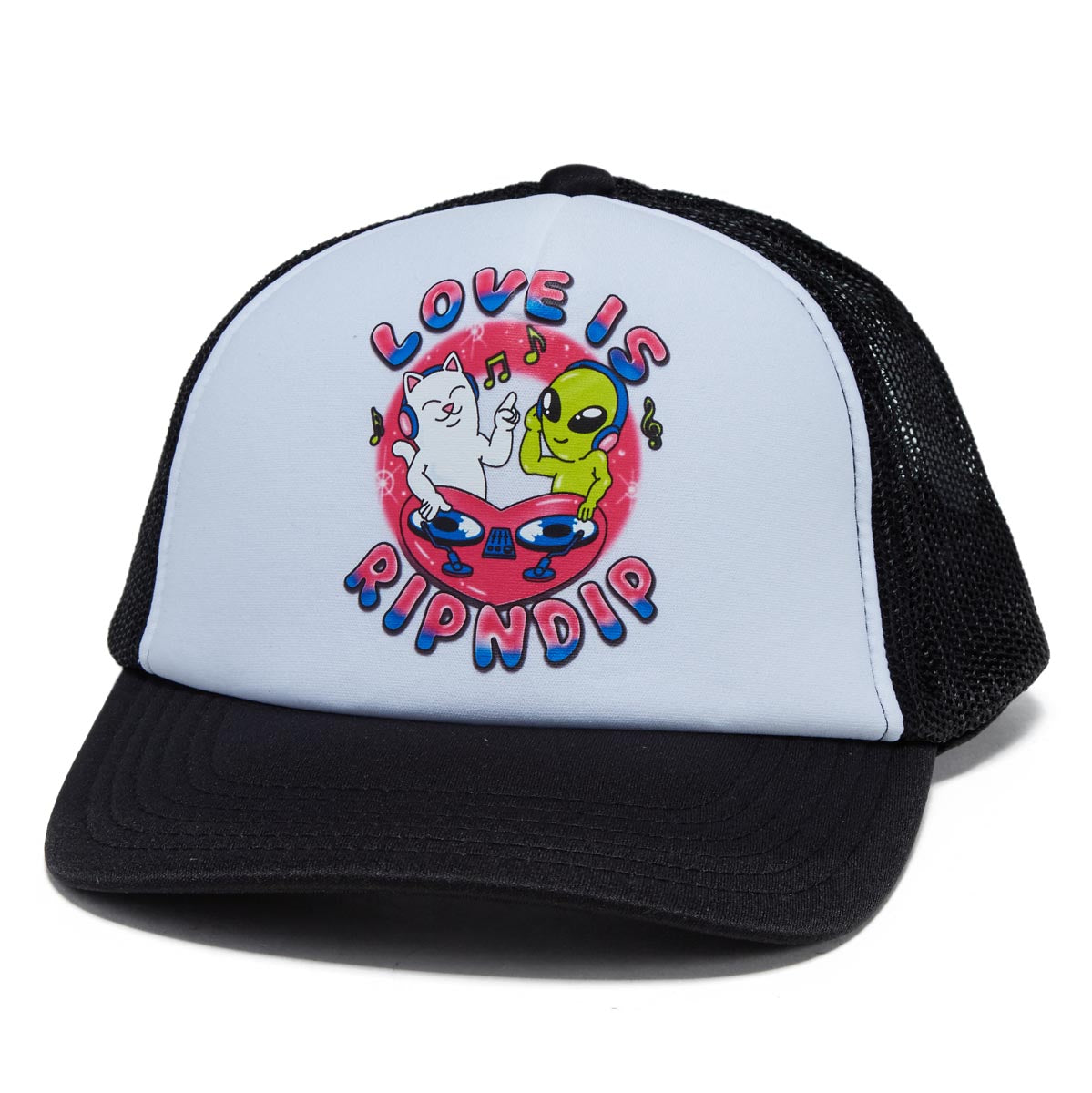 RIPNDIP Love Is Ripndip Trucker Hat - White/Black image 1