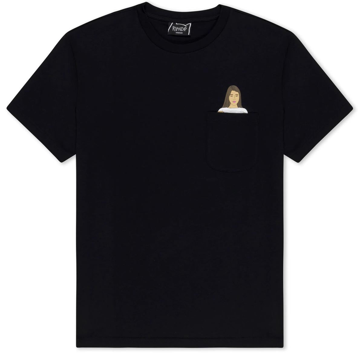 RIPNDIP Flashing Kittys Pocket T-Shirt - Black image 1