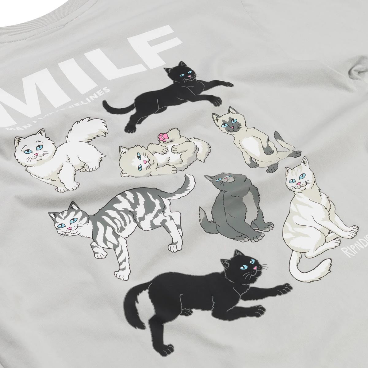 RIPNDIP Man I Love Felines T-Shirt - Grey image 4