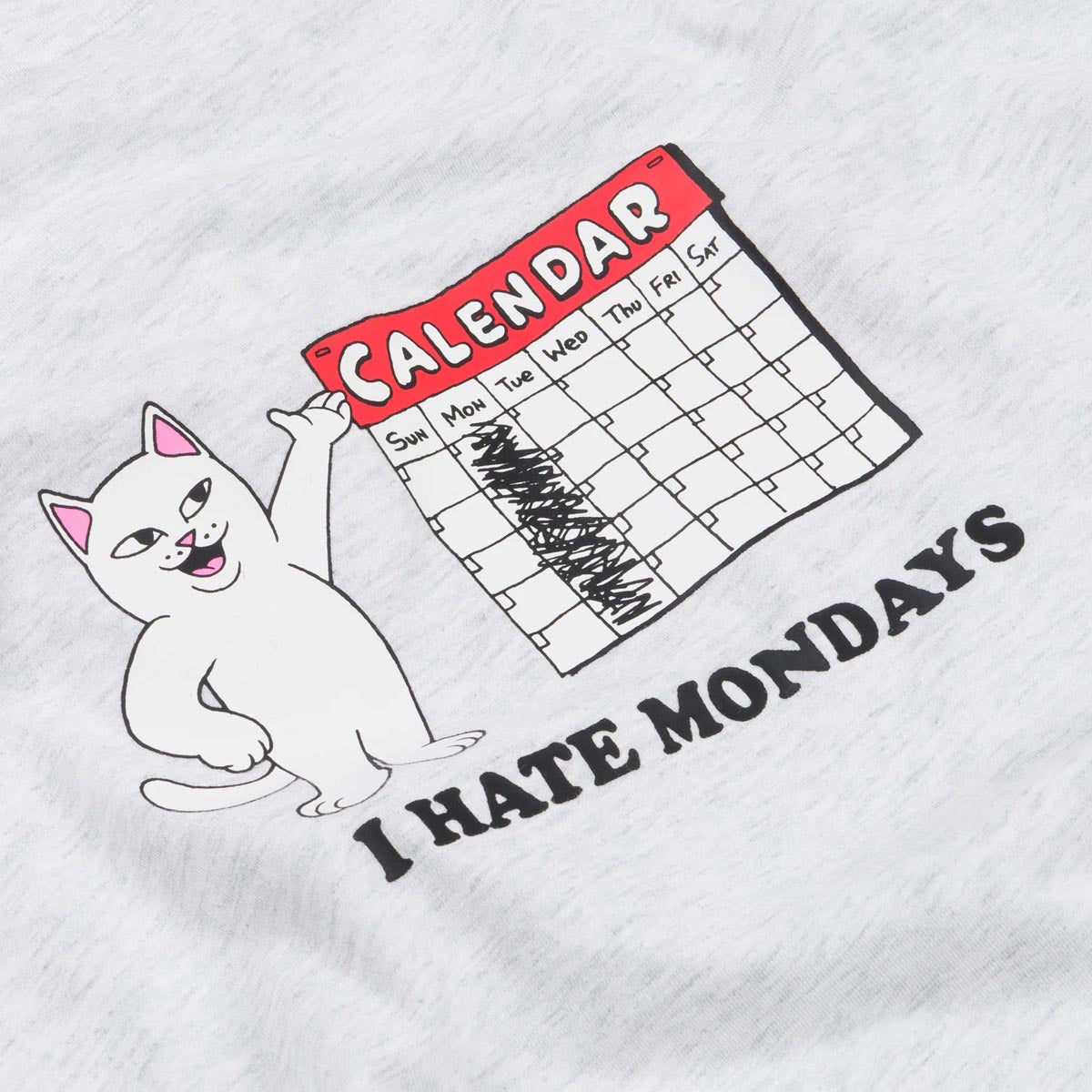 RIPNDIP I Hate Mondays T-Shirt - Ash Heather image 2