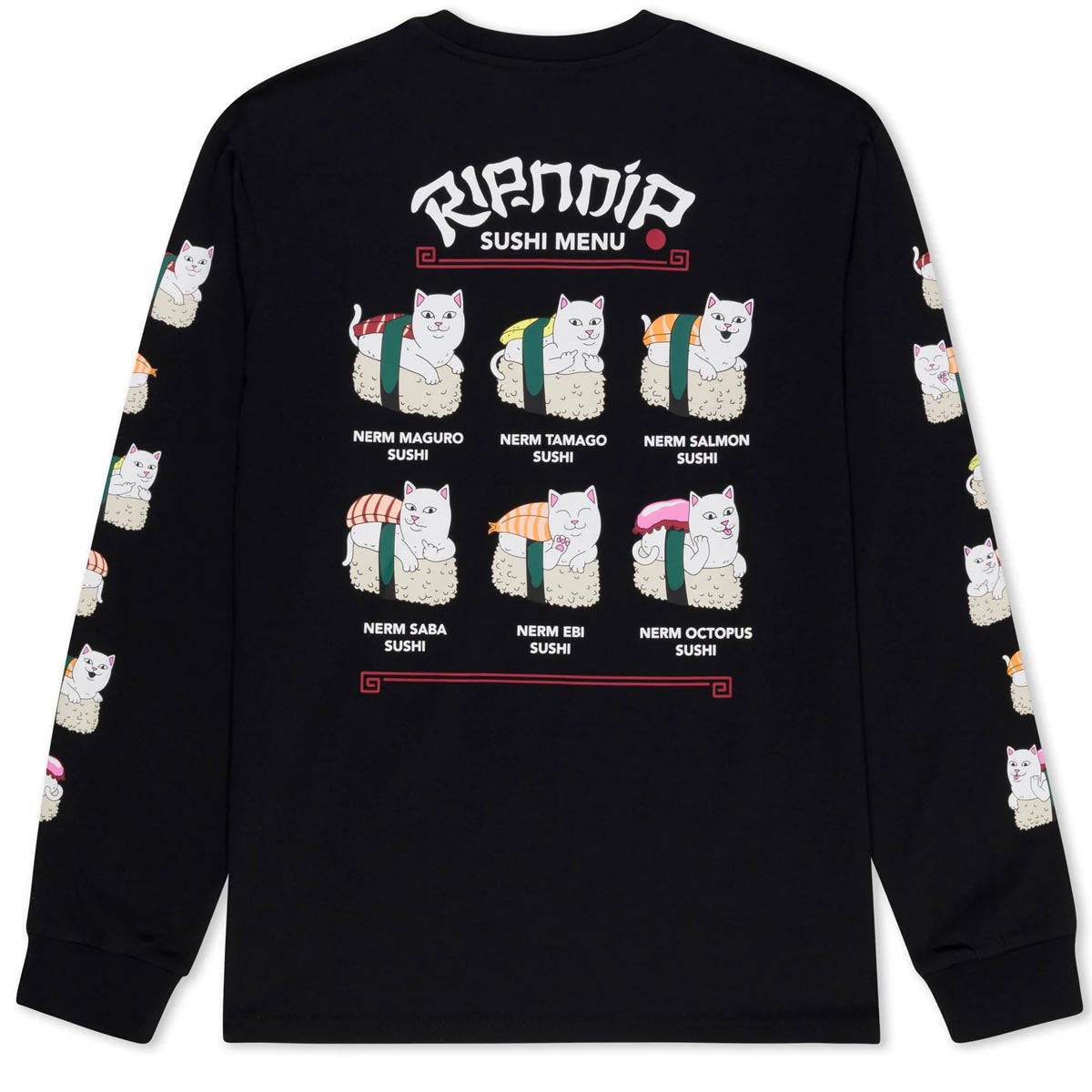 RIPNDIP Sushi Nerm Long Sleeve T-Shirt - Black image 1