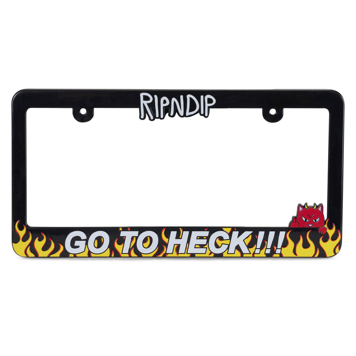 RIPNDIP Go To Heck License Plate - Black image 1