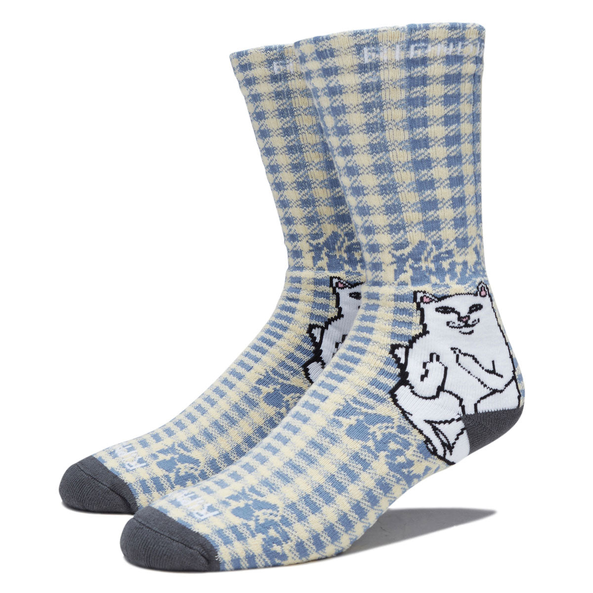 RIPNDIP Lord Nermal Socks - Light Blue Checker image 1