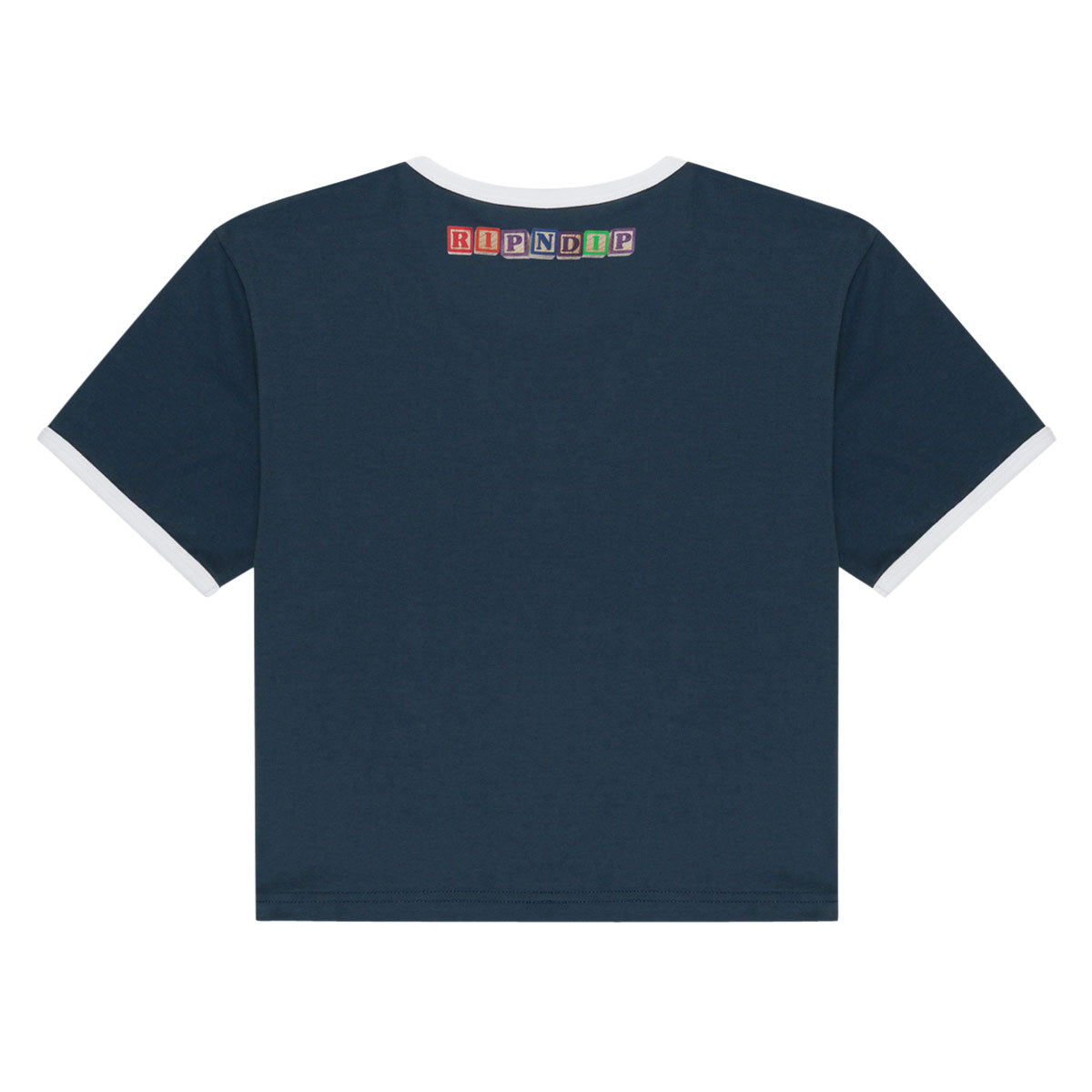 RIPNDIP Fuku Cropped Baby Ringer T-Shirt - Navy/White image 2