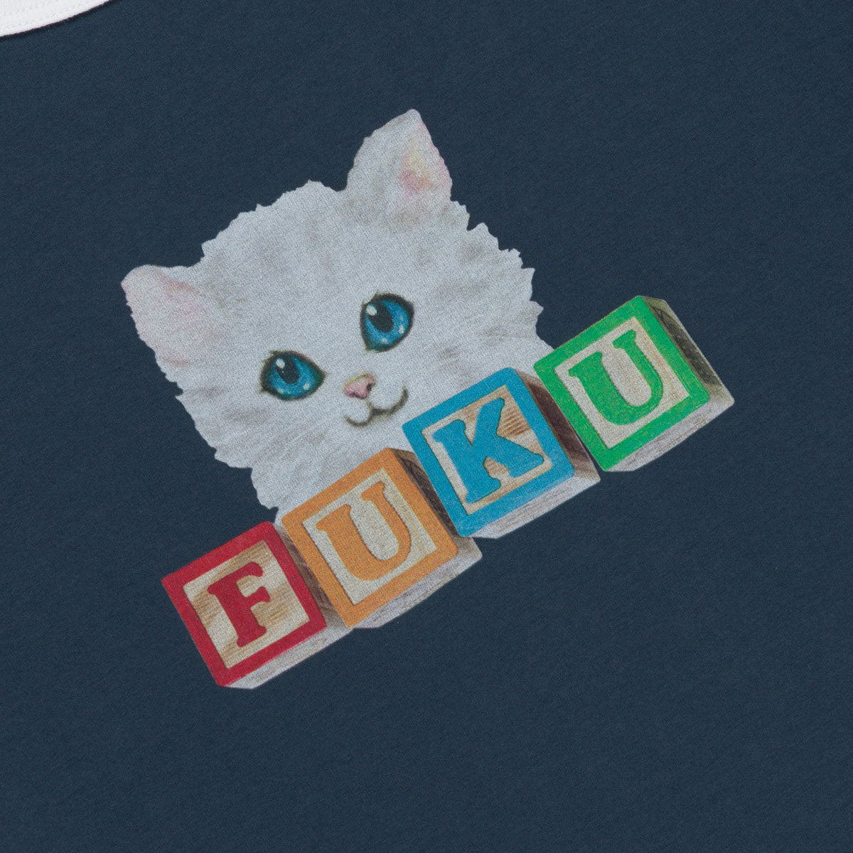 RIPNDIP Fuku Cropped Baby Ringer T-Shirt - Navy/White image 4