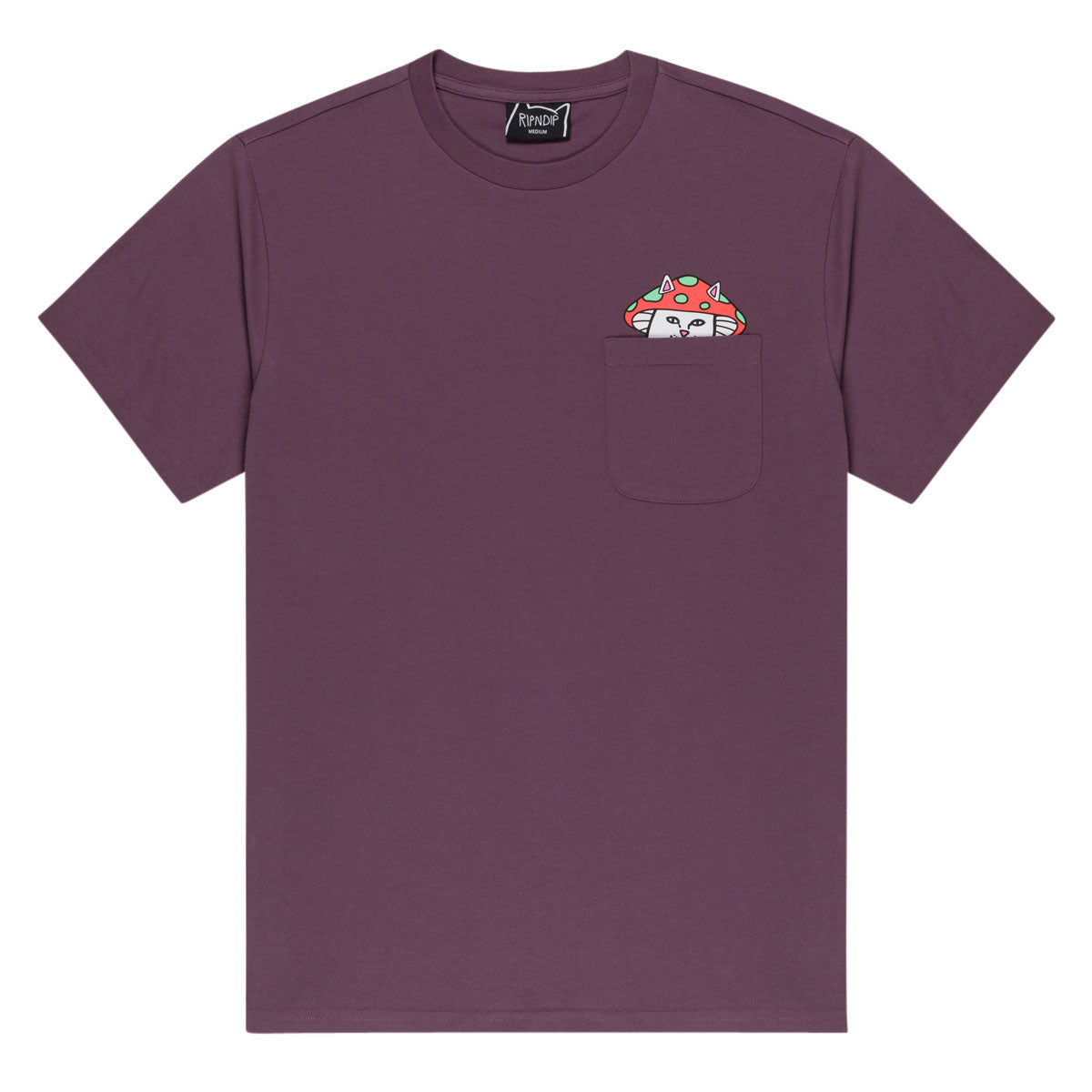RIPNDIP Lord Shroomy Pocket T-Shirt - Dusty Plum image 1