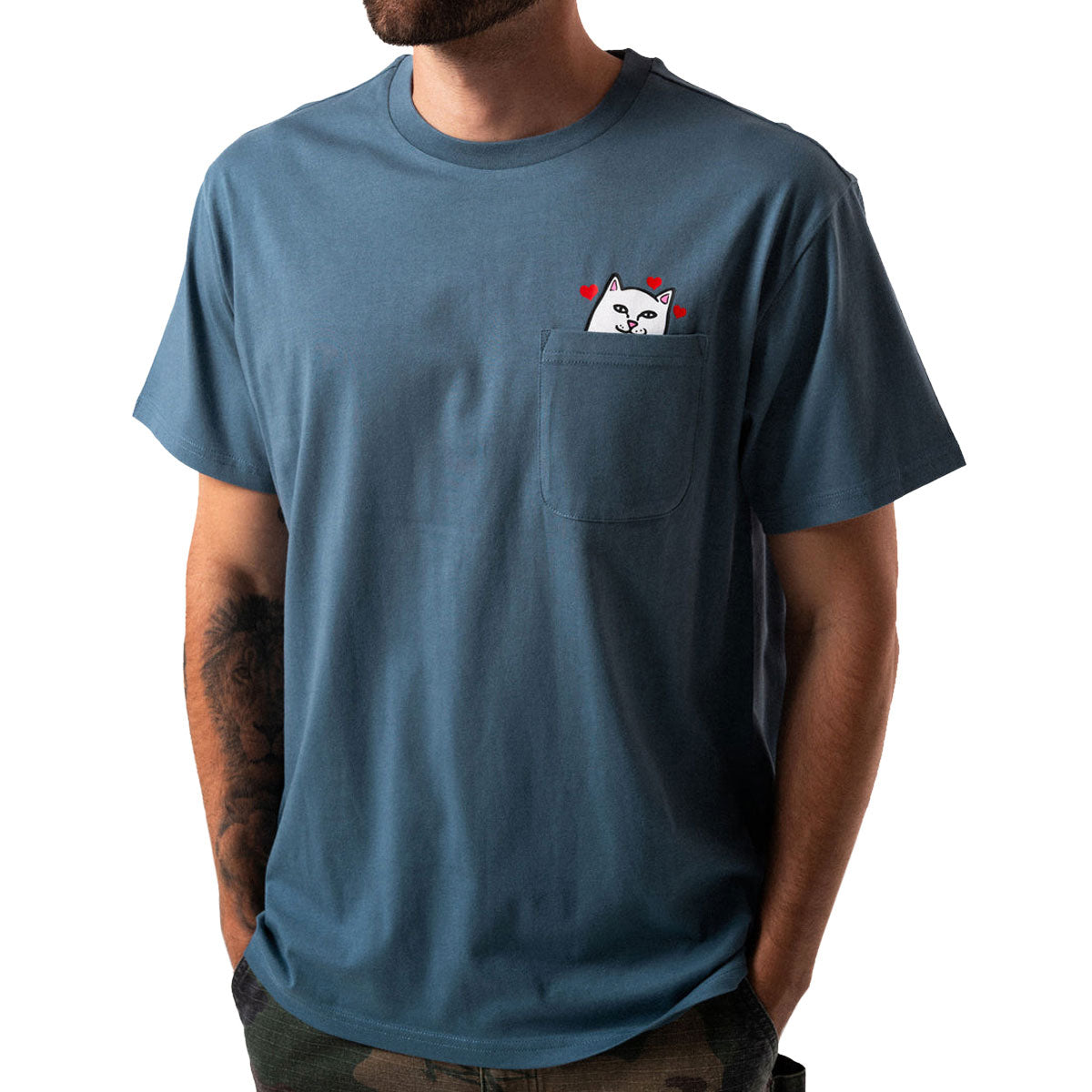RIPNDIP Nermal Loves Pocket T-Shirt - Slate image 2