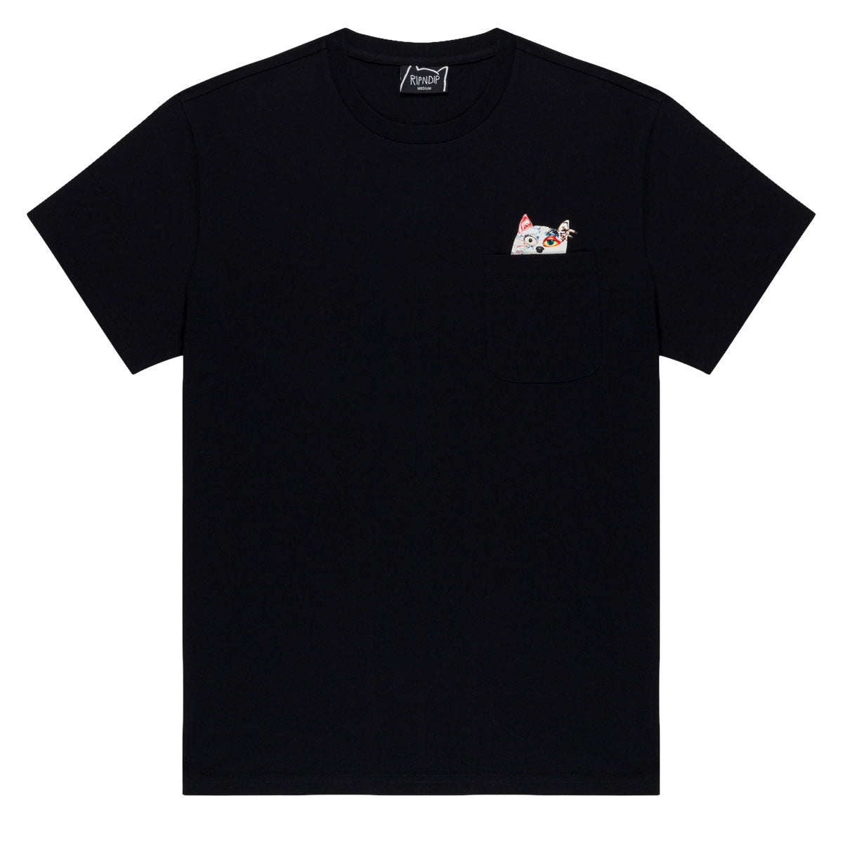 RIPNDIP Lord Nermal Collage Pocket T-Shirt - Black image 1