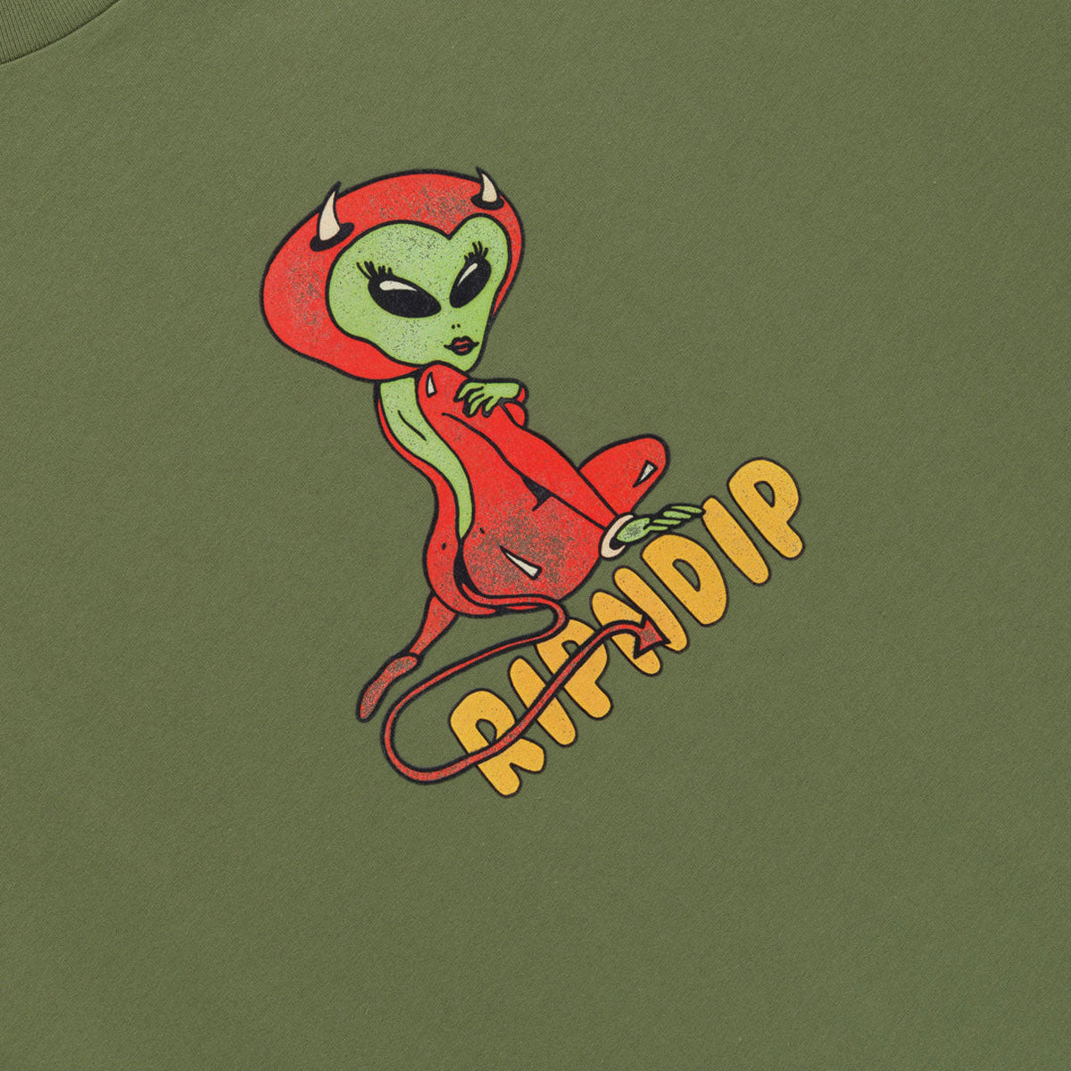 RIPNDIP Devil Alien T-Shirt - Dusty Forest image 2