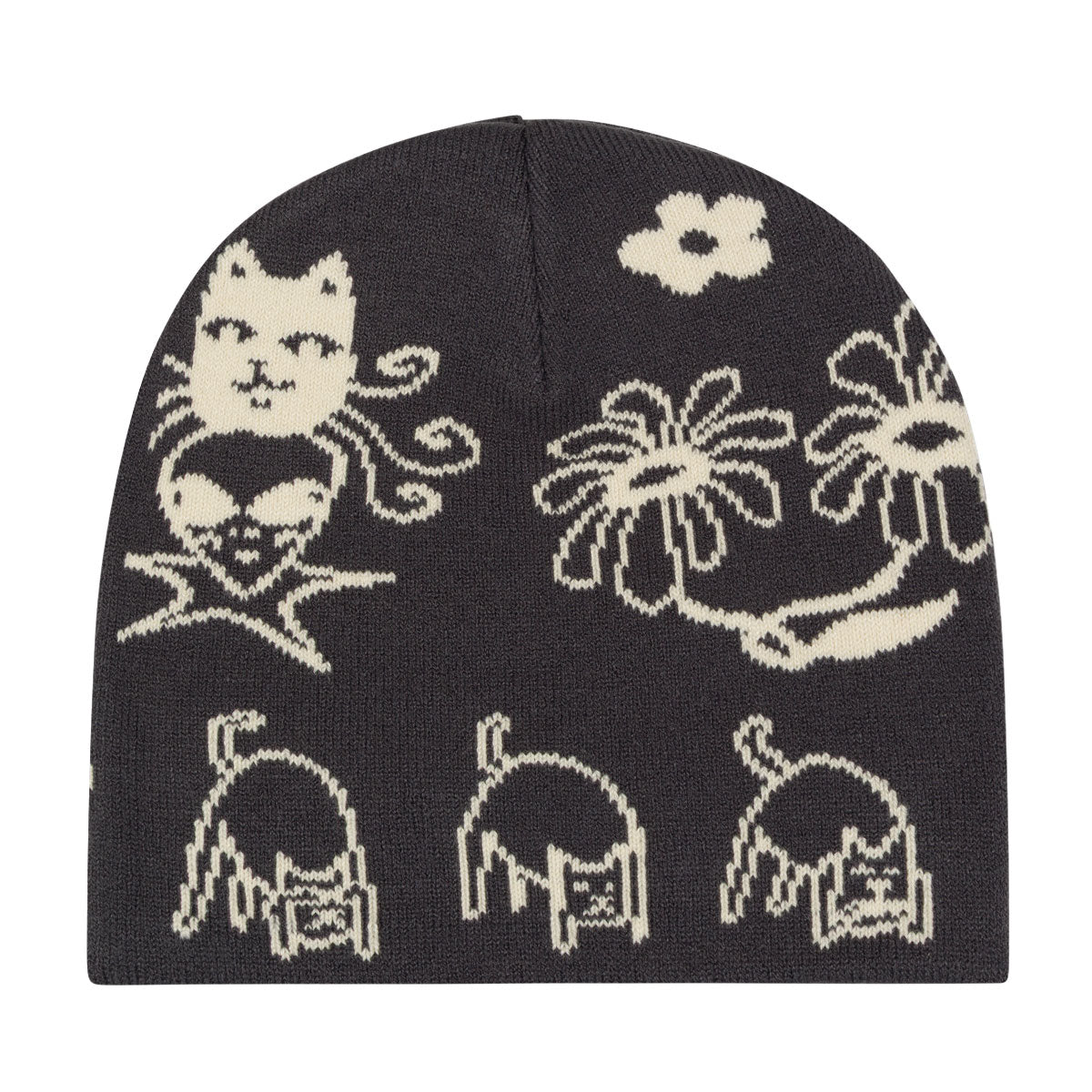 RIPNDIP Blonded Skull Beanie - Charcoal image 2