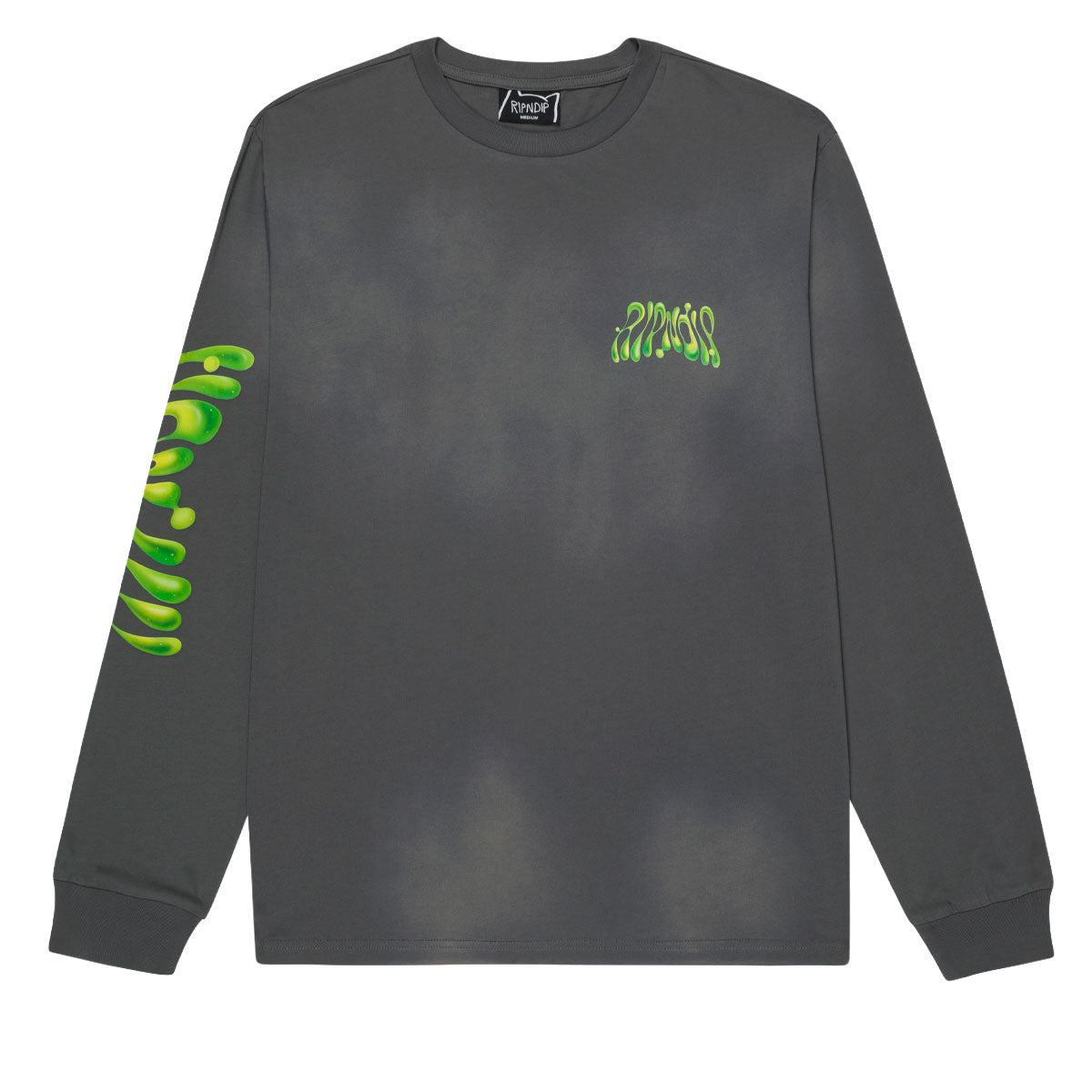 RIPNDIP Lava Lamp Long Sleeve T-Shirt - Charcoal Vintage Wash image 2