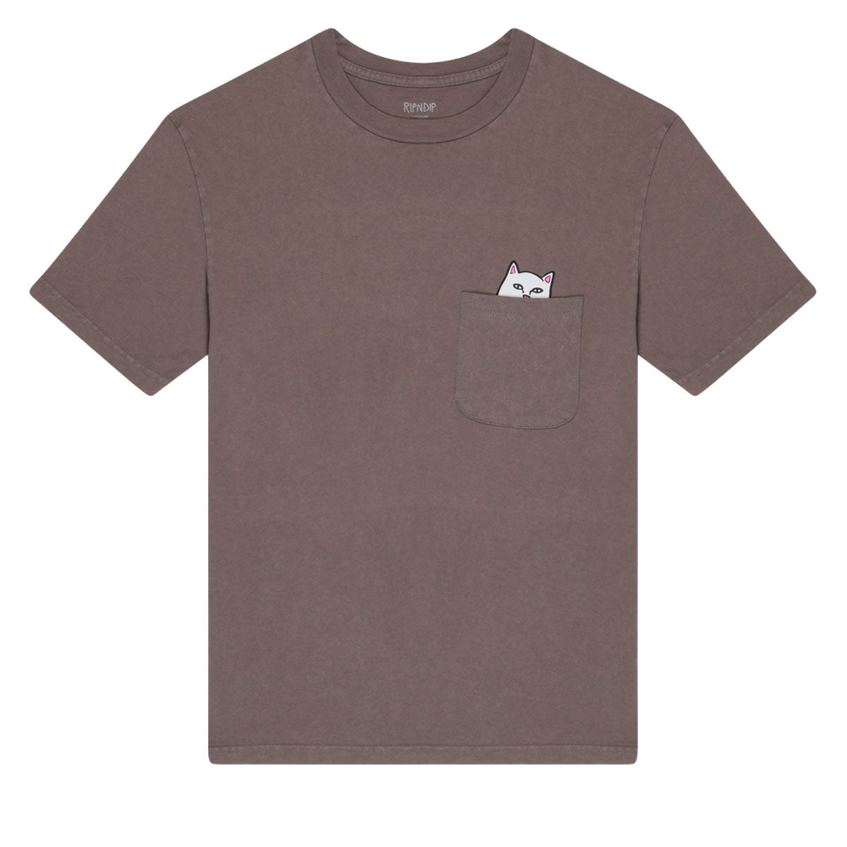 RIPNDIP Lord Nermal Pocket T-Shirt - Tan Mineral Wash image 1