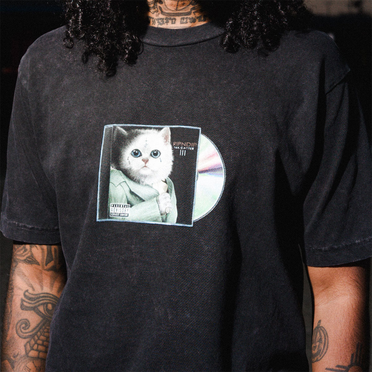 RIPNDIP Lil Nerm 3 T-Shirt - Black Vintage Wash image 3