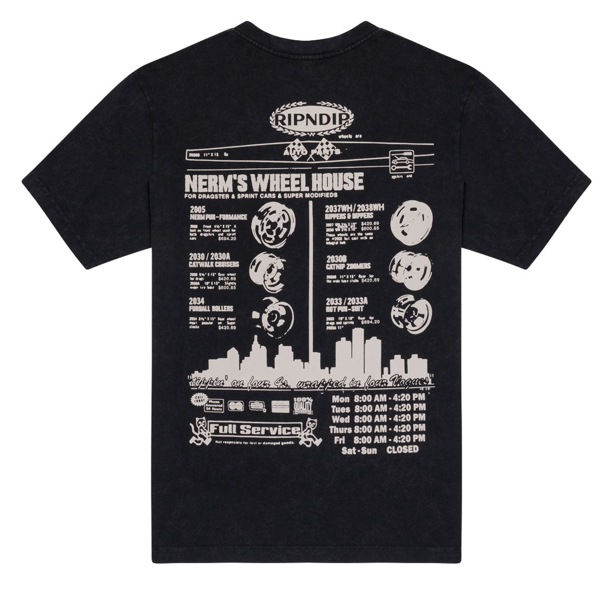 RIPNDIP Nerm Wheels T-Shirt - Black Vintage Wash image 2
