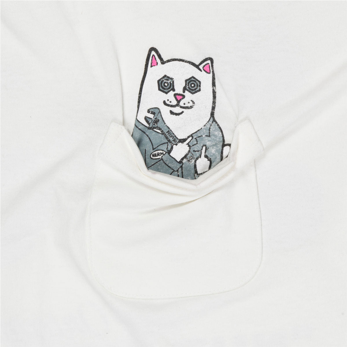 RIPNDIP Nut Then Bolt Pocket T-Shirt - Bone image 3