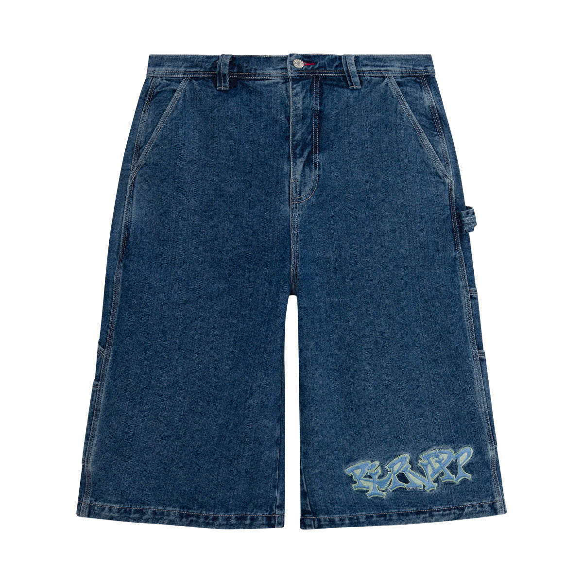 RIPNDIP Ace Ultra Wide Leg Shorts - Medium Wash image 1