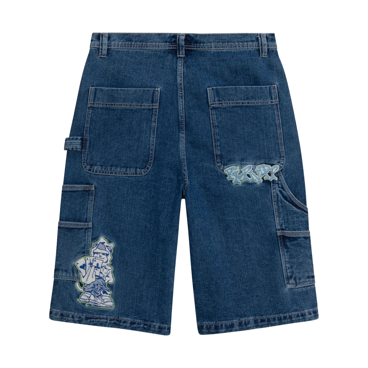 RIPNDIP Ace Ultra Wide Leg Shorts - Medium Wash image 2