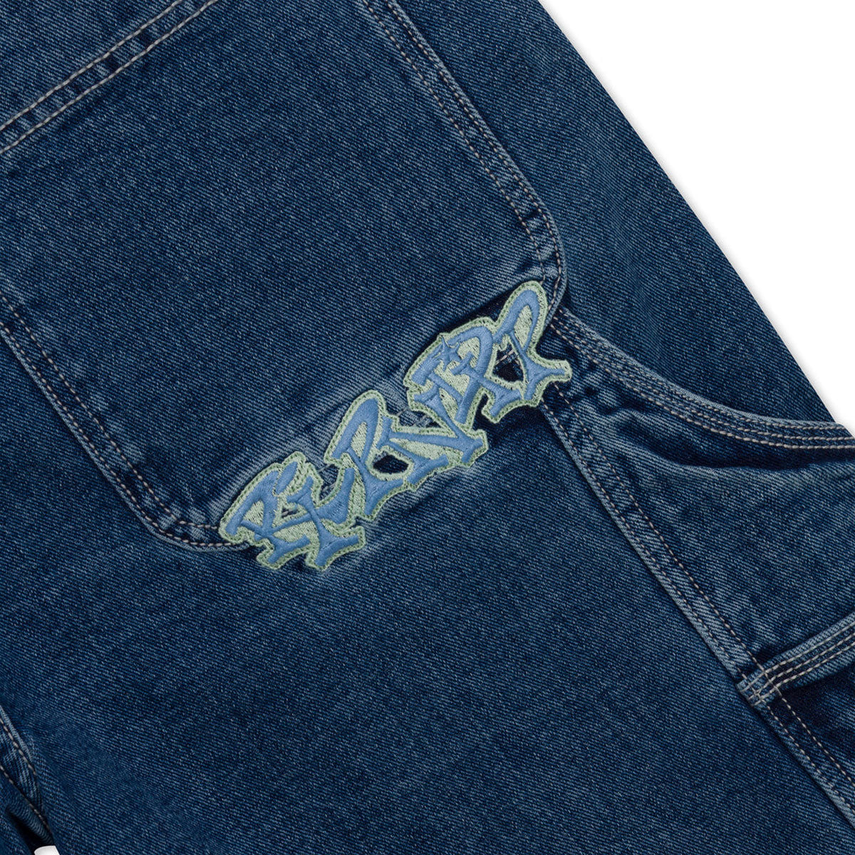 RIPNDIP Ace Ultra Wide Leg Shorts - Medium Wash image 4