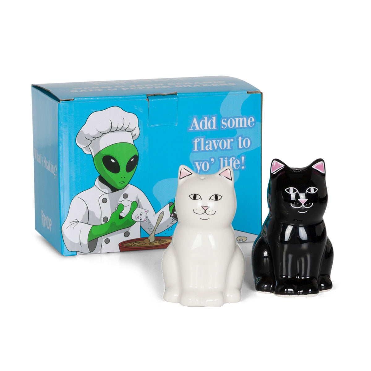 RIPNDIP Nerm Jerm Ceramic Salt And Pepper Shakers - White/Black image 2