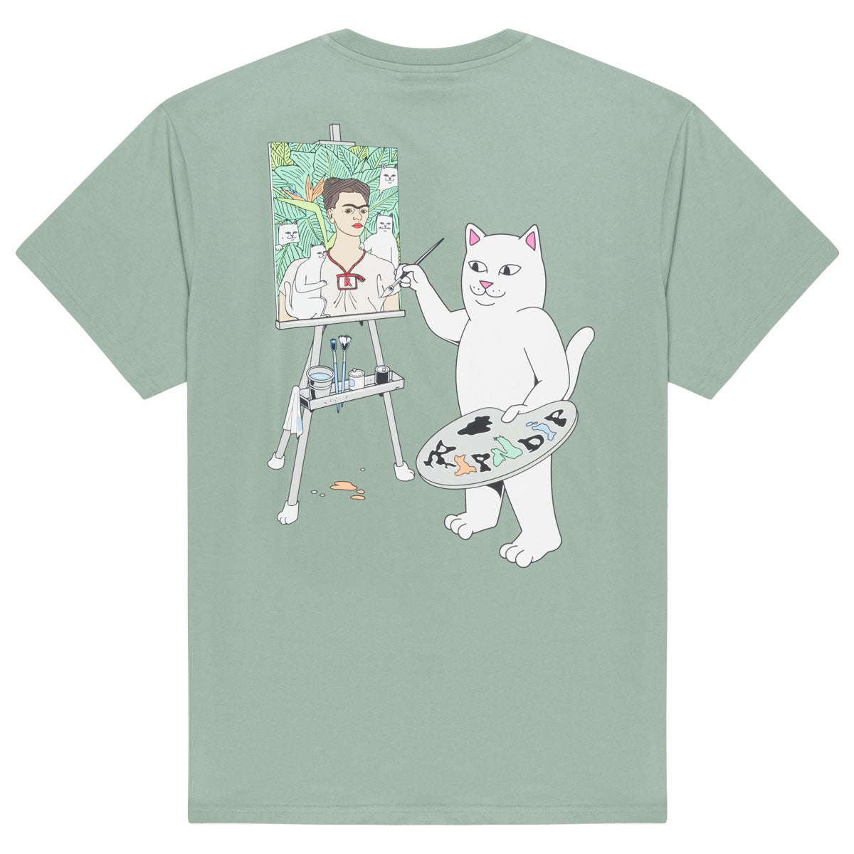 RIPNDIP Art Club T-Shirt - Dusty Sage image 1