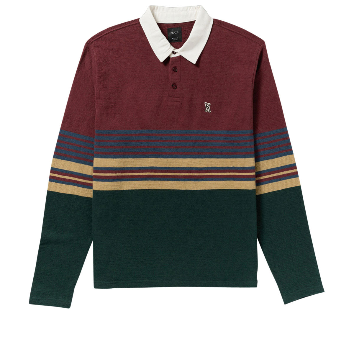 RVCA Harbor Long Sleeve Polo Shirt - Red Earth image 4