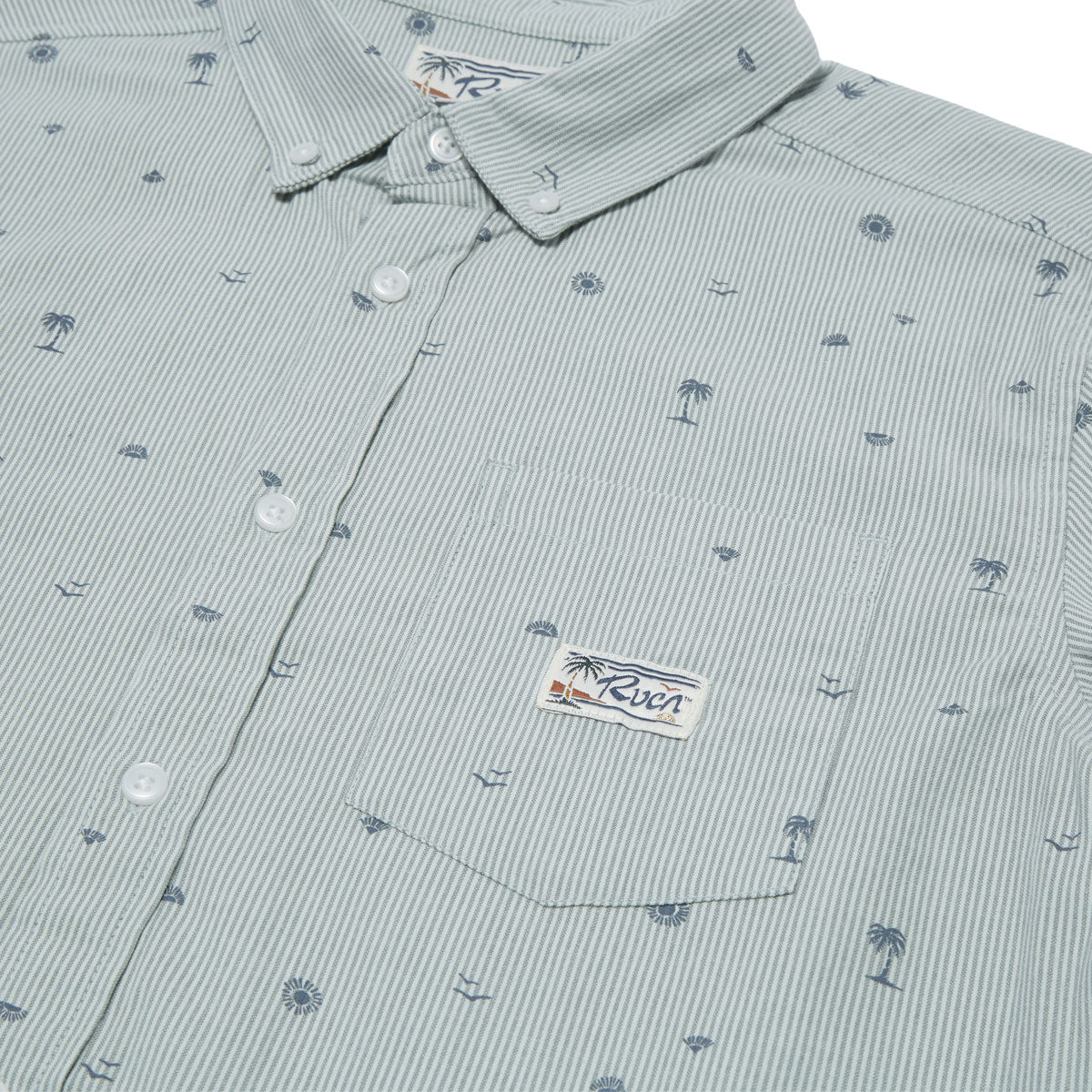 RVCA Exotica Seersucker Shirt - Green Tea image 3