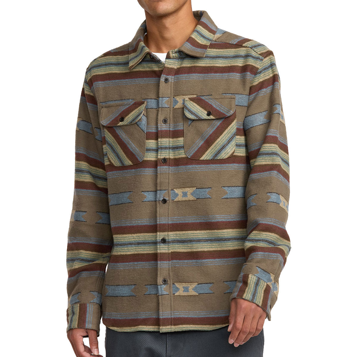 RVCA Dayshift Blanket Flannel Shirt - Mushroom image 1