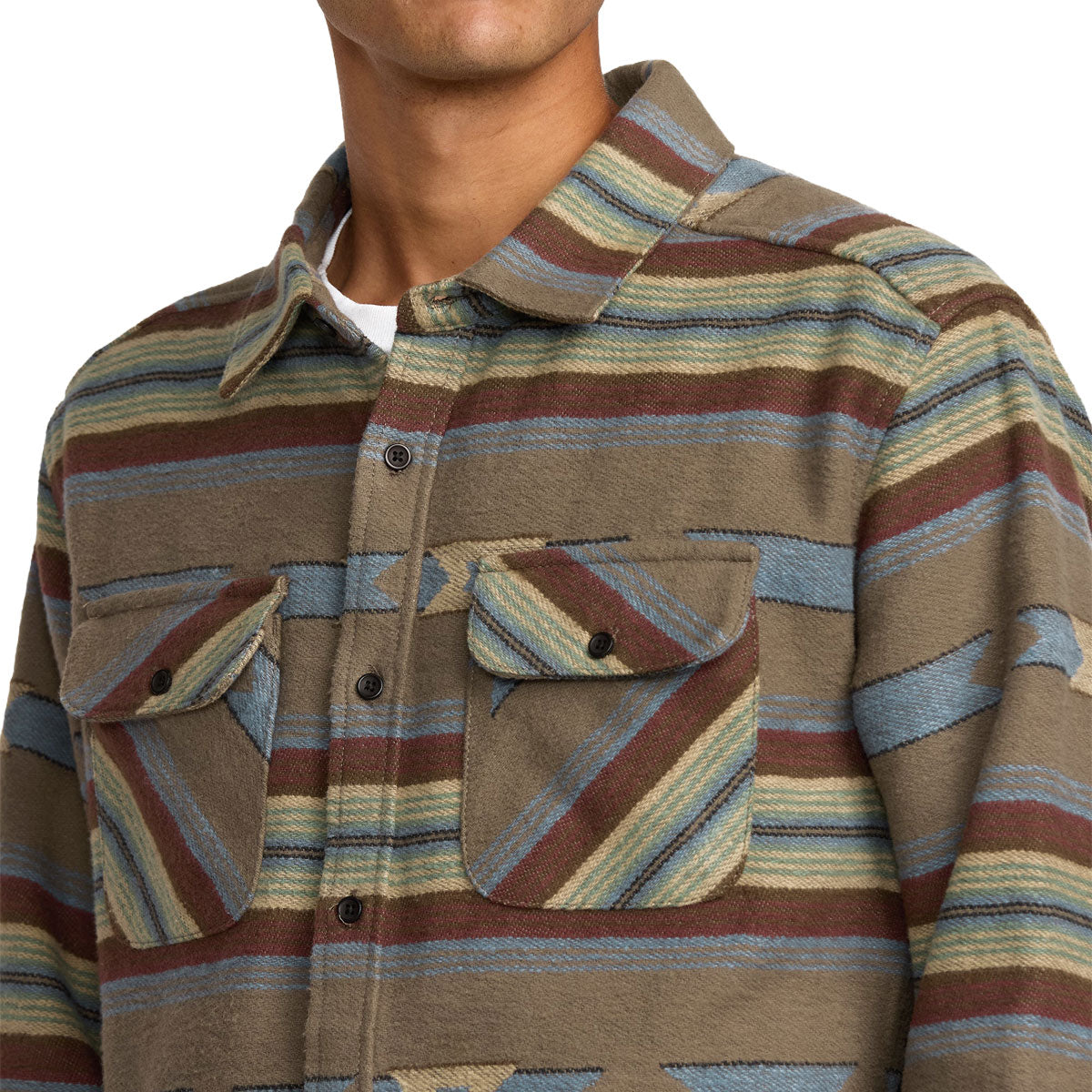 RVCA Dayshift Blanket Flannel Shirt - Mushroom image 3