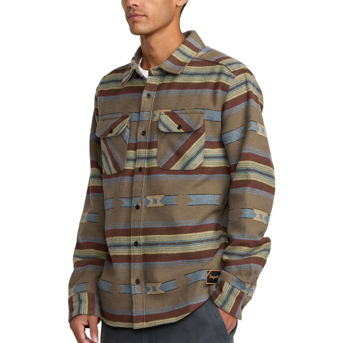 RVCA Dayshift Blanket Flannel Shirt - Mushroom image 4