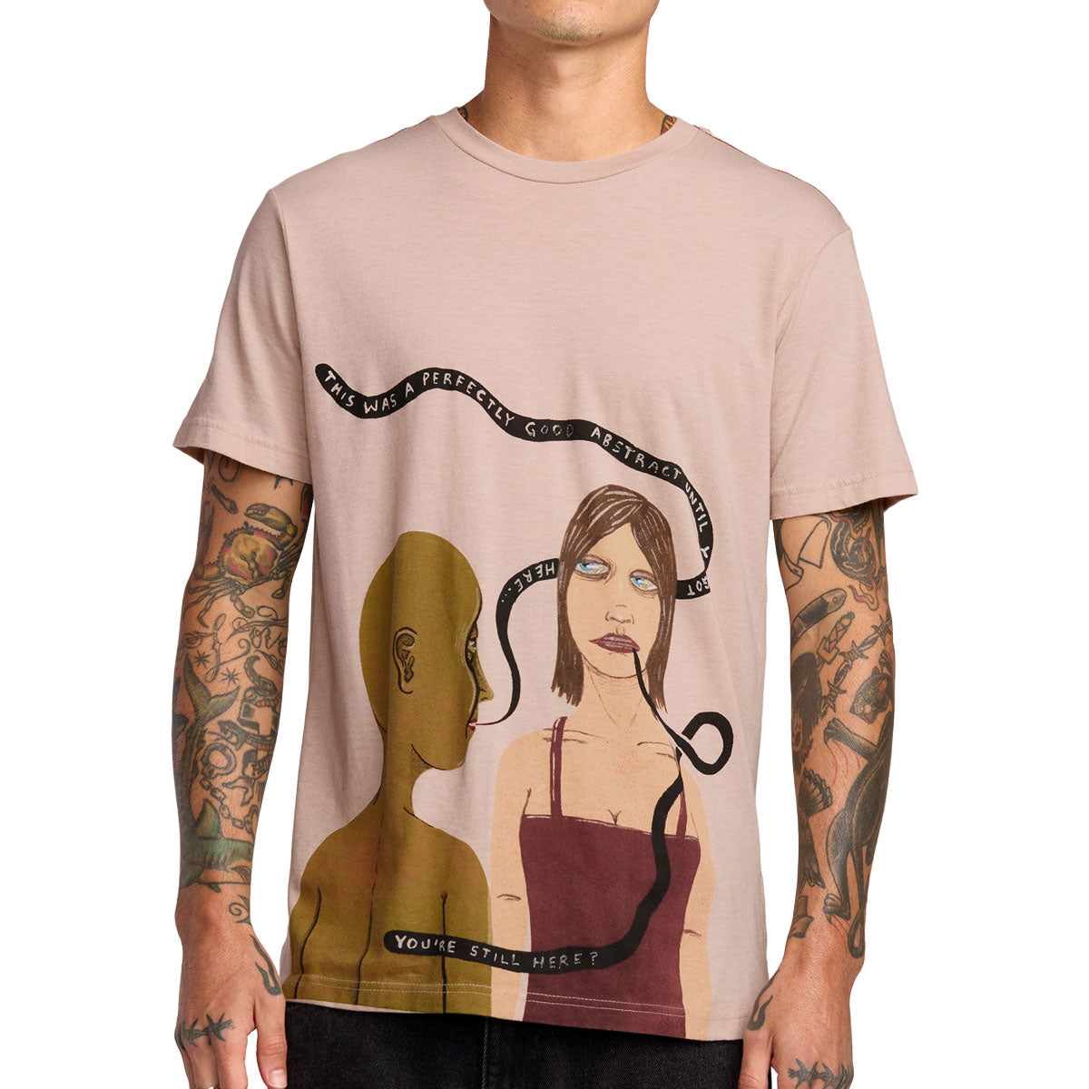 RVCA You're Still Here T-Shirt - Pale Mauve image 2