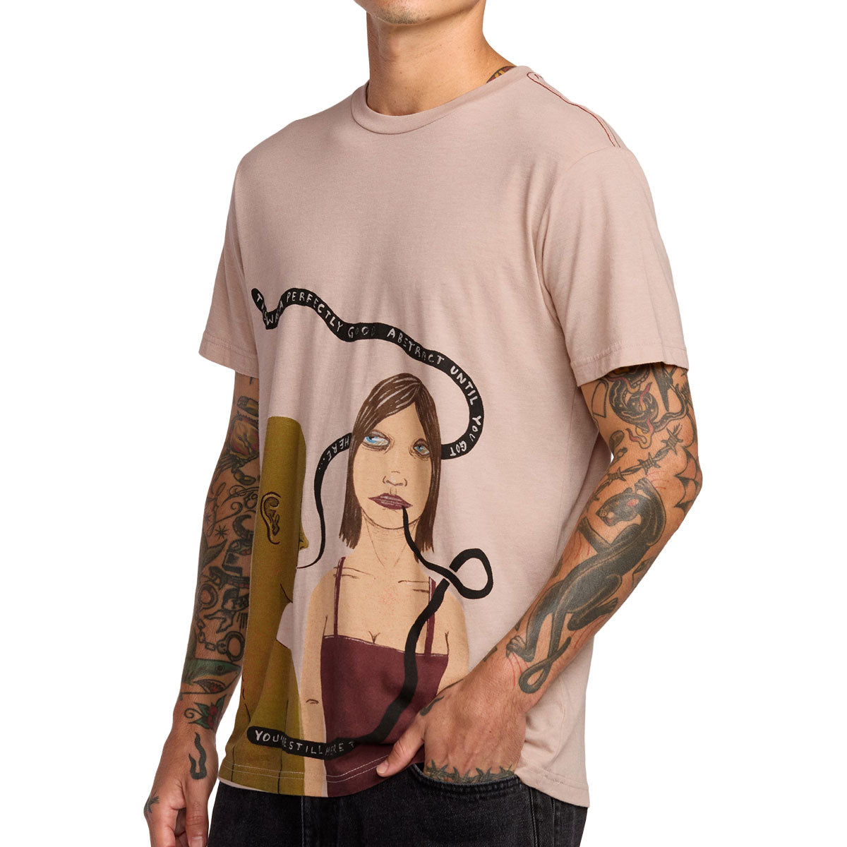 RVCA You're Still Here T-Shirt - Pale Mauve image 5