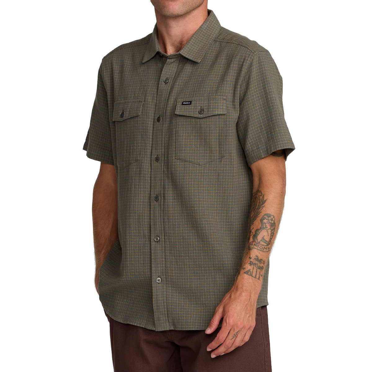 RVCA Costa Plaid Shirt - Sage Leaf image 4